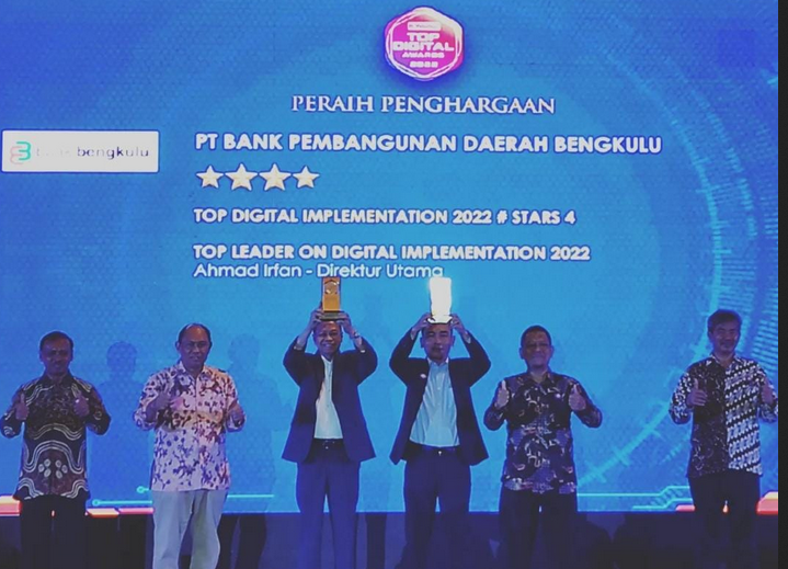 Bank Bengkulu Sabet Dua Penghargaan Top Digital Awards Harapan Baru