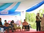 Elva Stunting Anggota Komisi IX DPR-RI dari Bengkulu, Elva Hartati mengkampanyekan stunting di Desa Air Sebakul, Kecamatan Talang Empat, Bengkulu Tengah.(Foto HB/Idris)