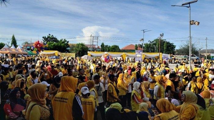 Jalan Santai HUT Golkar ke-58 Tahun 2022, di Bengkulu, pekan lalu berlangsung meriah.(Foto/Ist)