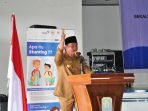 Wagub Pantau Stunting di Kaur Wakil Gubernur Bengkulu, Rosjonsyah memberikan sambutan ketika melakukan pemantauan pelaksanaan program percepatan penurunan stunting di Kabupaten Kaur. Acara ini dihadiri Kepala BKKBN Bengkulu, Rusman Efendi dan instansi terkait di daerah ini.(Foto HB/Idris)