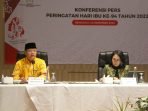 Menteri PPPA, I Gusti Ayu Bintang dan Gubernur Bengkulu, Rohidin Mersyah menggelar konferensi pers dalam rangka kegiatan Hari Perempuan Indonesia (HPI) ke-94 tahun 2022 di Bengkulu.(Foto/Ist)