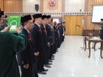 Sekdaprov Bengkulu, Isnan Fajri melantik sebanyak 99 pejabat fungsional dilingkup Pemprov Bengkulu.(Foto/Ist)