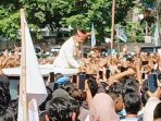 Calon Presiden (Capres) Nomor Urut 2, Prabowo Subianto disambut ribuan pendudung dan simpatisannya saat melakukan ampanye di Bengkulu.(Foto/Ist)