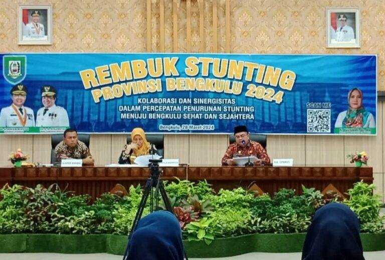 Ketua Bappeda Provinsi Bengkulu memimpin rapat rembuk stunting tingkat provinsi dalam upaya menuntaskan kasus stunting di daerah ini.(Foto/Ist)
