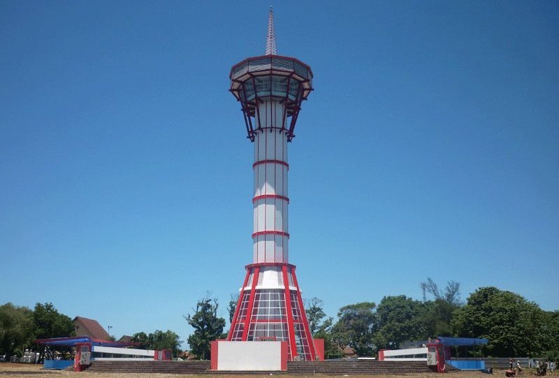 Bangunan View Tower Bangunan View Tower di lapangan Merdeka Kota Bengkulu, akan dirobohkan oleh Pemprov Bengkulu karena kondisi fisik bangunan sudah tua alias rusak berat.(Foto/Ist)
