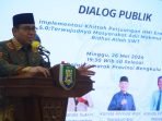 Asisten I Pemprov Bengkulu, Khairil Anwar menghadiri Dialob Publik diselenggarakan HMI Bengkulu.(Foto/Pemmprov Bengkulu)