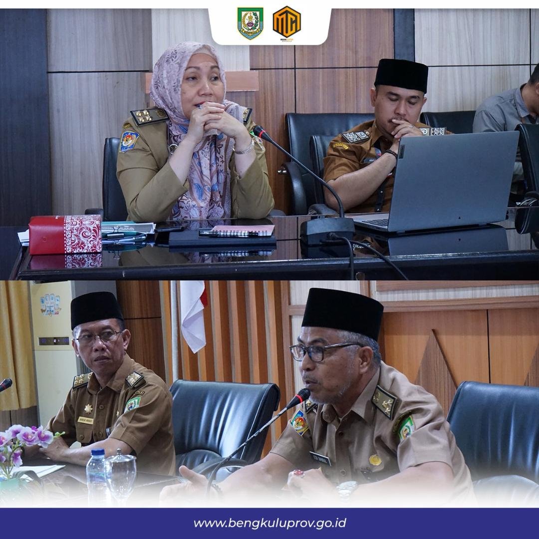 Asisten III Pemprov Bengkulu, Nandar Munadi dan Kepala Bappeda Bengkulu, Yuliswani dan beberapa pejabat Pemprpov Bengkulu lain hadiri rapat persiapan penilaian SAKIP 2024.(Foto/Pemprov Bengkulu)
