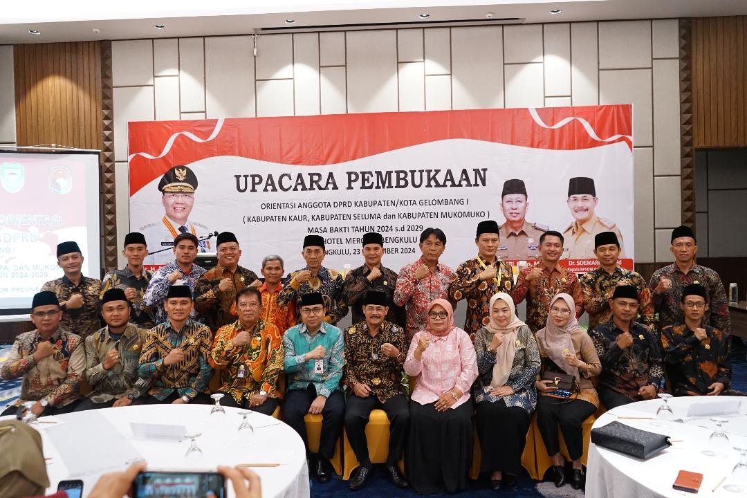 Puluhan anggota DPRD kabupaten dan kota di Bengkulu, ikuti orientasi peningkatan peran anggota legislatif di Diklat BPSDM Bengkulu, Senin 23 September 2024.(Foto-Humas Pemprov Bengkulu)