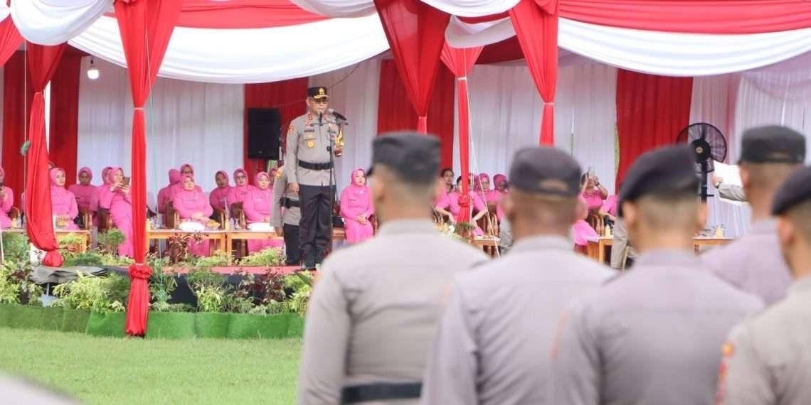 Kapolda Bengkulu, Irjen Pol Anwar pimpin upacara penutupan kegiatan pembinaan anggota langgar dispilin dan kode etik di Mako Brimob Polda Bengkulu, Senin 23 Desember 2024.(Foto-Istimewa)