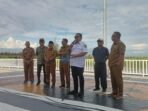 Penjabat Wali Kota Bengkulu, Arief Gunadi didampingi Plt Sekda, Eko Agusriyanto saat memberikan sambutan saat meresmikan destinasi wisata Kota Tuo Pasar Bengkulu, Rabu 31 Desember 2024.(Foto-Istimewa)