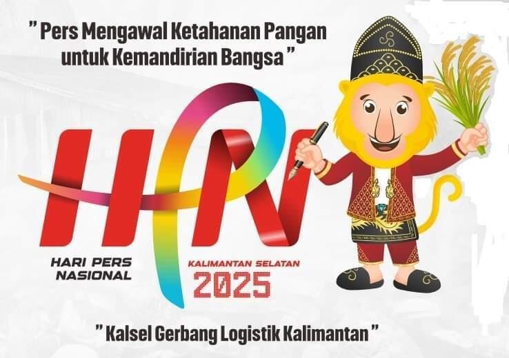 Logo HPN 2025 Puncak HPN 2025 dilaksanakan di Banjarmasin, Kalimantan Selatan.(Foto-Istimewa)