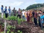 Kedes bersama perangat desa, BPD, Babinsa, Bhabinkamtibmas dan intansi terkait meninjau lahan masyarakat Desa Bukti Indah, Kecamatan Nasal, Kabupaten Kaur untuk ditanaman jagung guna menyukseskan program ketahanan pangan nasional di desa tersebut.(Foto HB-Kif)