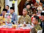 Kapolda Bengkulu, Brigjen Plol Mardiyono Kapolda Bengkulu, Brigjen Pol Mardiyono, Pj Sekda Herwan Antoni, Wagub Mian dan Ketua DPRD Provinsi Bengkulu, Sumardi (paling kiri) pada acara pengantar tugas kapolda Bengkulu yang baru di Balai Raya Semarak Bengkulu, Jumat 21 Maret 2025.(MC Bengkulu)