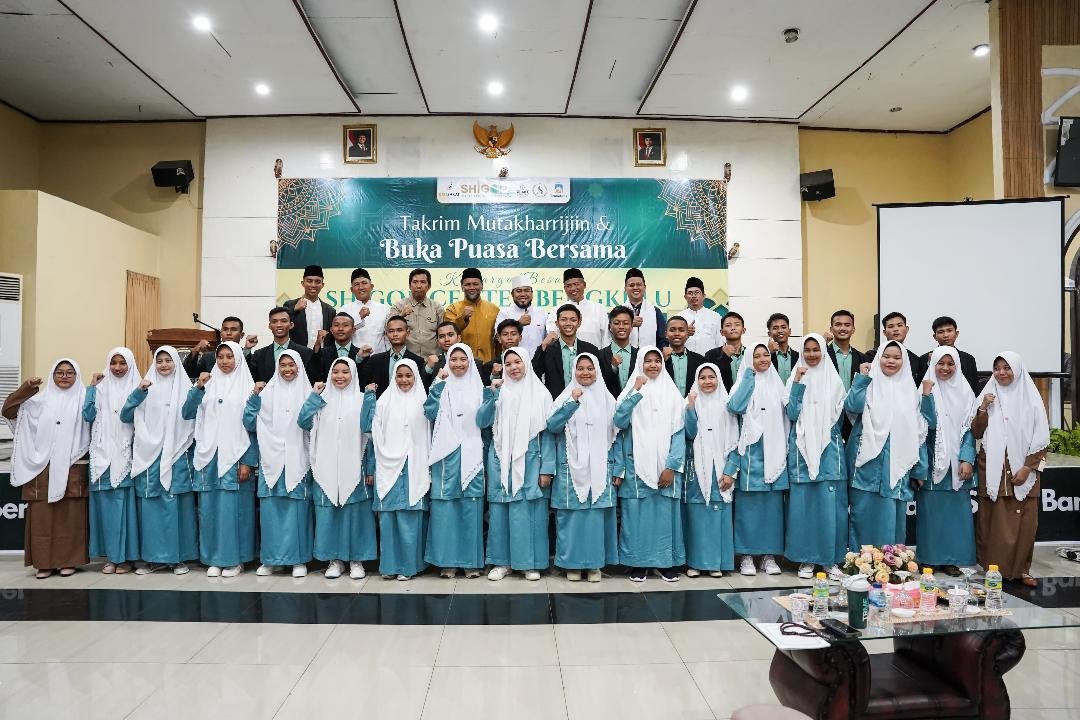 Acara pelepasan calon pelajar Gontor Shigor Center Bengkulu, berlangsung di Asrama Haji, Bengkulu, Minggu 23 Maret 2025.(Foto-MC Bengkulu)