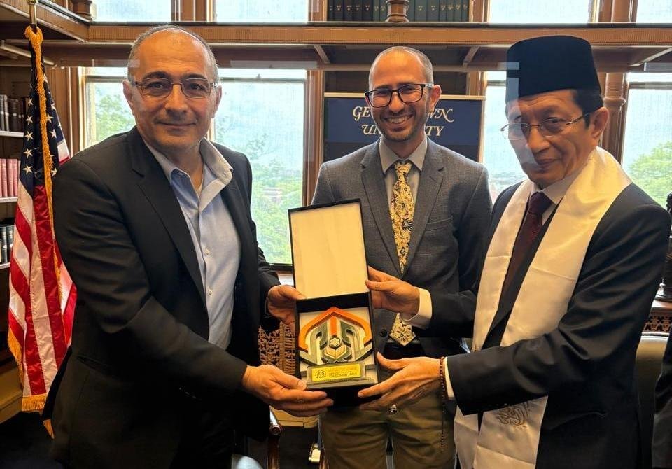 Menteri Agama RI, Nasarudin Umar pada sebuah forum internasional di Georgetown University yang diselenggarakan oleh School of Foreign Service Institute for the Study of Diplomacy dan Alwaleed Center for Muslim-Christian Understanding.(Foto/Ist)