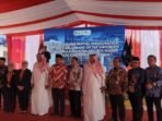 CEO Arab Suadi Bank CEO Saud Fund for Development foto bersana Wagub Bengkulu, Mian dan Rektor Universitas Bengkulu, Retno Agustina Ekaputri, serta para pejabat dari Bappenas, Kemendiktisaintek dan undangan lain pada acara peresmian partial rumah sakit pendidikan Universitas Bengkulu, Jumat 29 Agustus 2025.(Foto HB/Usmin)