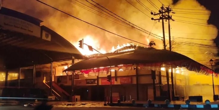 Ilustrasi pasar terbakar.(Foto/Dok)