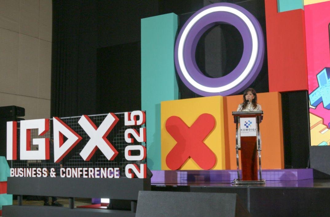 Menteri Komunikasi dan Digital, Meutya Hafid saat bertemu awak media usai acara Indonesia Game Developer Exchange (IGDX) Conference 2025 di The Stones Hotel, Bali, Sabtu, 11 Oktober 2025.(Foto/Ist)