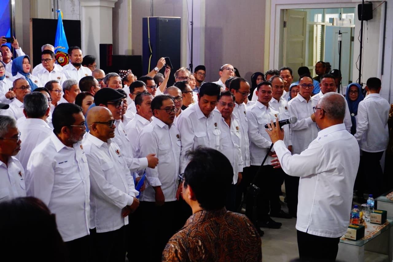 Pelantikan Pengurus PWI Pusat masa bakti 2025-2030 dilaksanakan di Monumen Pers Solo, Jawa Tengah, Sabtu 4 Oktober 2025.(Foto/Humas PWI)