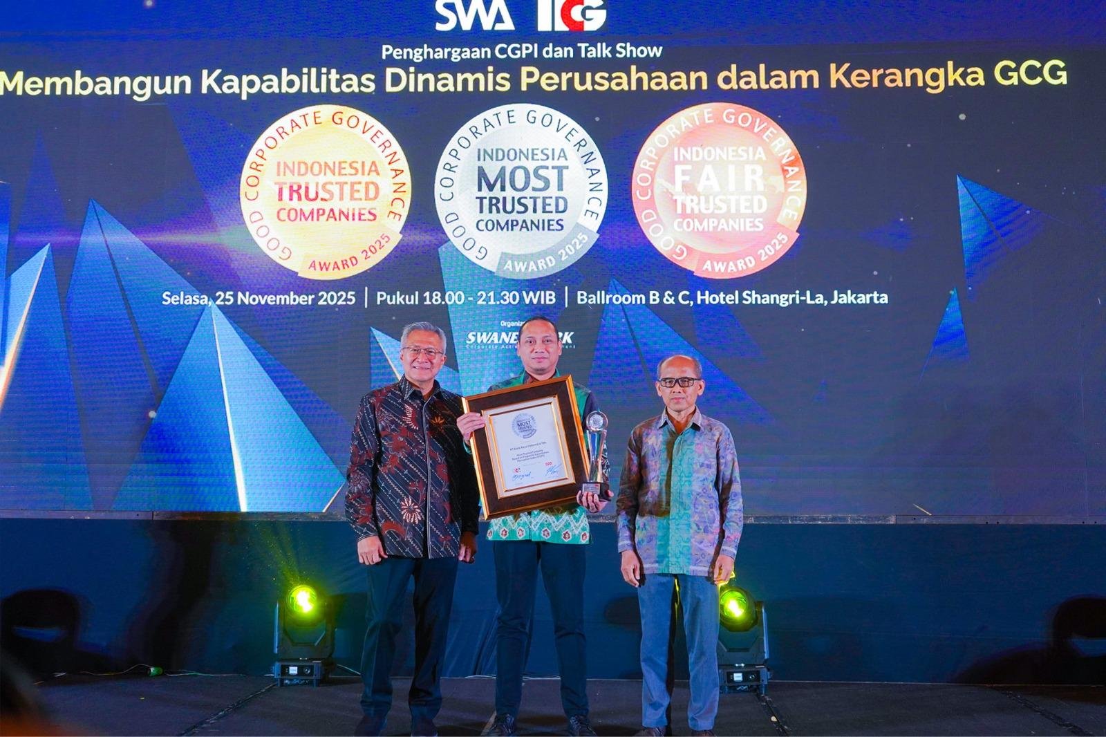 Bank Raya Raih “Most Trusted” Company di CGPI Award 2024.(Foto/Ist)