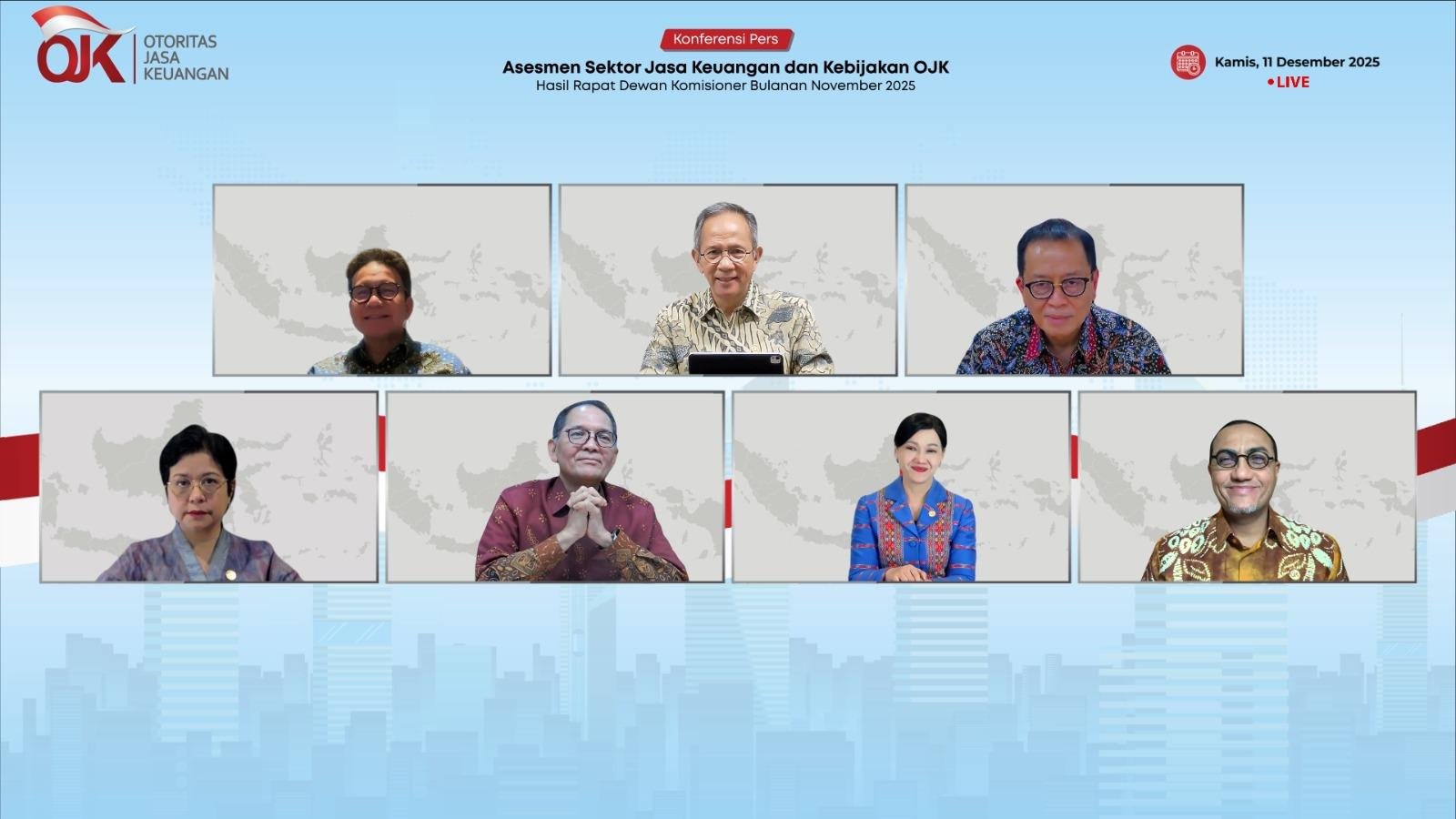 Jumpa Pers Daring OJK OJK Pusat menggelar jumpa pers secara daring di Jakarta, Kamis 11 Desember 2025.(Foto/Humas OJK)