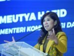 Meutya Hafid memberikan sambutan pada acara Forum Government Public Relations (GPR) Outlook 2026, di Jakarta, Rabu 4 Februari 2026.(Foto/InfoPublik/Amiri Yandi)