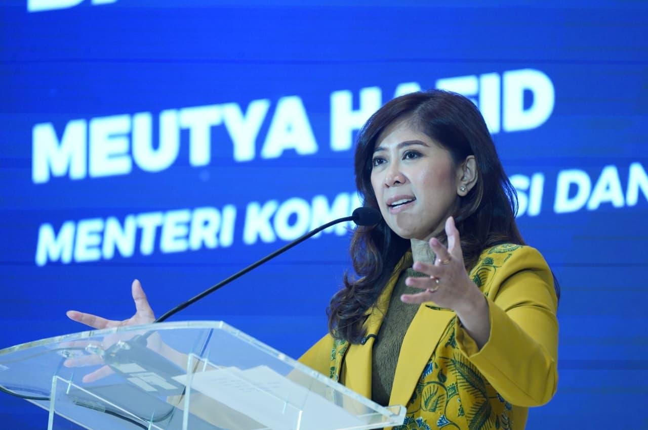 Meutya Hafid memberikan sambutan pada acara Forum Government Public Relations (GPR) Outlook 2026, di Jakarta, Rabu 4 Februari 2026.(Foto/InfoPublik/Amiri Yandi)