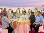 Wali Kota Bengkulu, Dedy Wahyudi, Sekda Bengkulu, Herwan Antoni dan sejumlah pejabat Pemprov Bengkulu mendampingi Menteri Kebudayaan RI, Fadli Zon berbuka puasa bersama di Benteng Marlborough.(Foto/Ist)