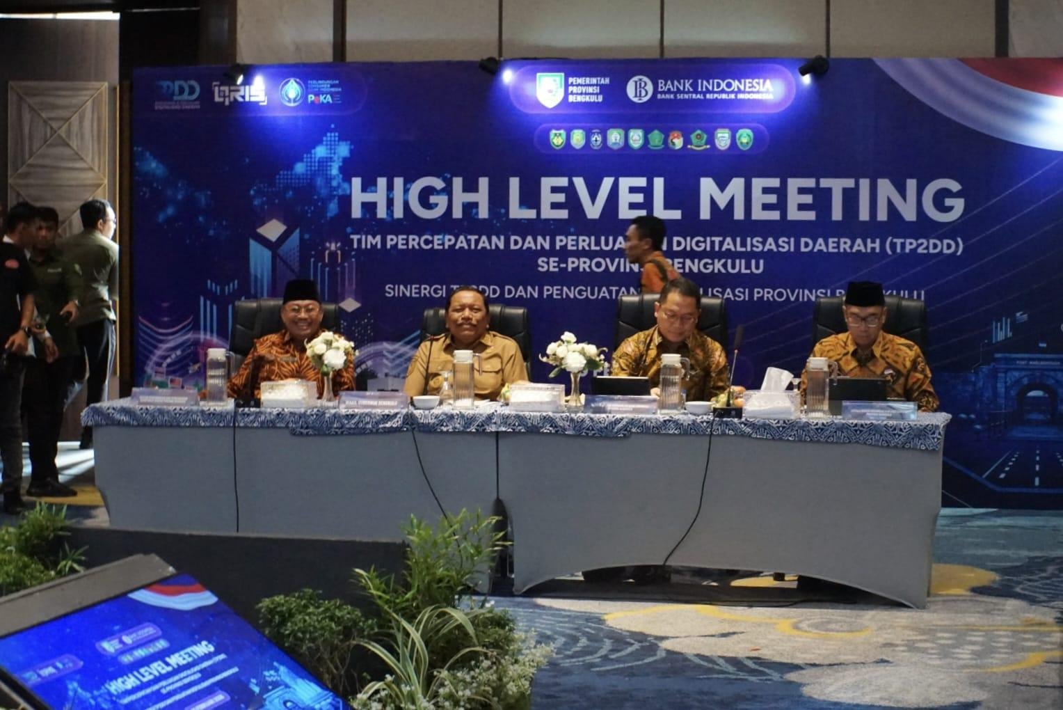 Pemprov Bengkulu menggelar kegiatan High Level Meeting Tim Percepatan dan Perluasan Digitalisasi Daerah (TP2DD) se-Provinsi Bengkulu serta mengajak kepala daerah se- Bengkulu melek digital.(Foto/Ist)