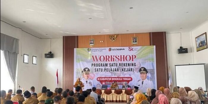 Pemkab Bengkulu Tengah, OJK dan Bank Bengkulu gelar Warkshop Percepatan Implementasi Program Satu Rekening Satu Pelajar (KEJAR) di daerah ini.(Foto/MC Pemkab Benteng)