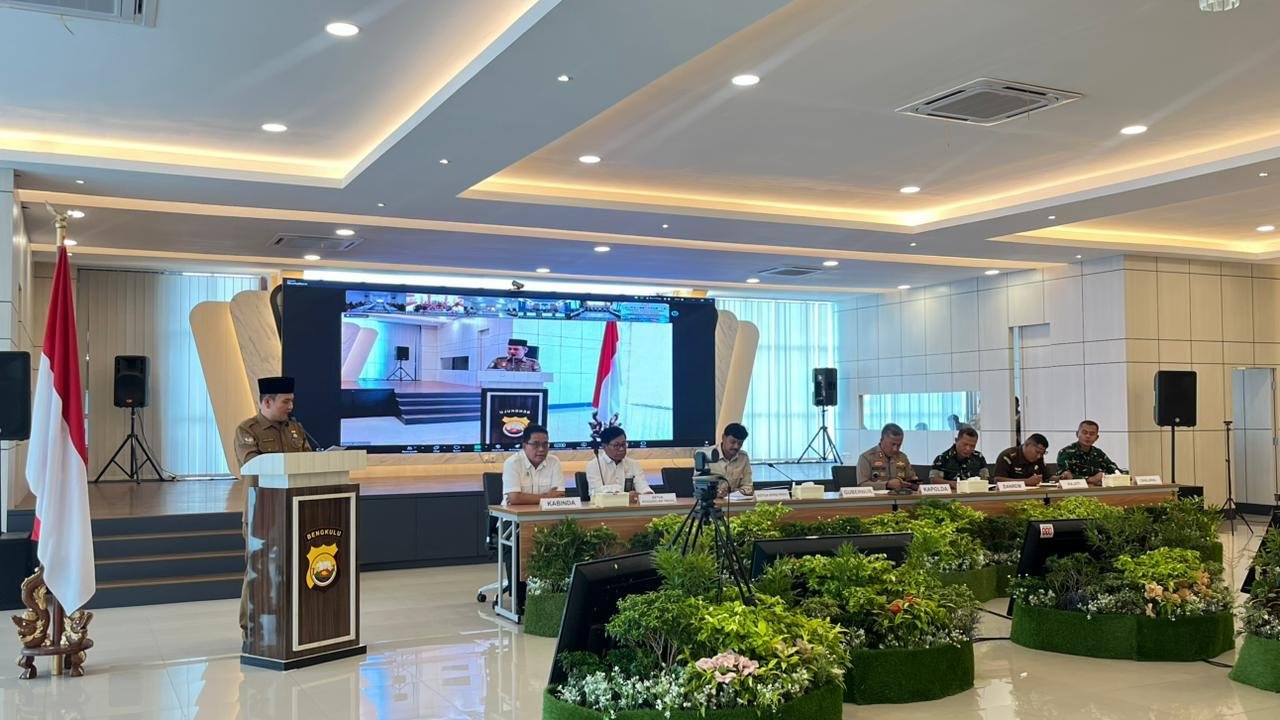 Pemprov Bengkulu gelar rakor lintas sektoral pengamanan Idulfitri 1447 Hijriah di Mapolda Bengkulu.(Foto/Ist)