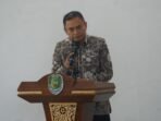 Bupati Bengkulu Tengah (Benteng), Rachmat Riyanto memberikan sambutan pada acara Musrenbang RKPD tahun 2027 di Pendopo Bukit Kandis, Kamis 2 April 2026.(Foto/MC Pemkab Benteng)
