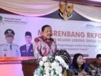 Wagub Bengkulu, Mian memberikan sambutan saat menghadiri Musrenbang RKPD 2027 Pemkab Rejang Lebong.(Foto/Ist)
