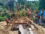 Pembangunan Jembatan Gantung Garuda yang menghubungkan Kabupaten Bengkulu Selatan dengan Kabupaten Kaur segera rampung.(Foto/Ist)