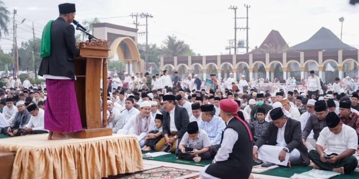 Pelaksanaan salat IdulAdha 1447 Hijriah di Masjid Raya Baitul Izzah, Kota Bengkulu berlangsung hidmat.(Foto/MC Bengkulu)