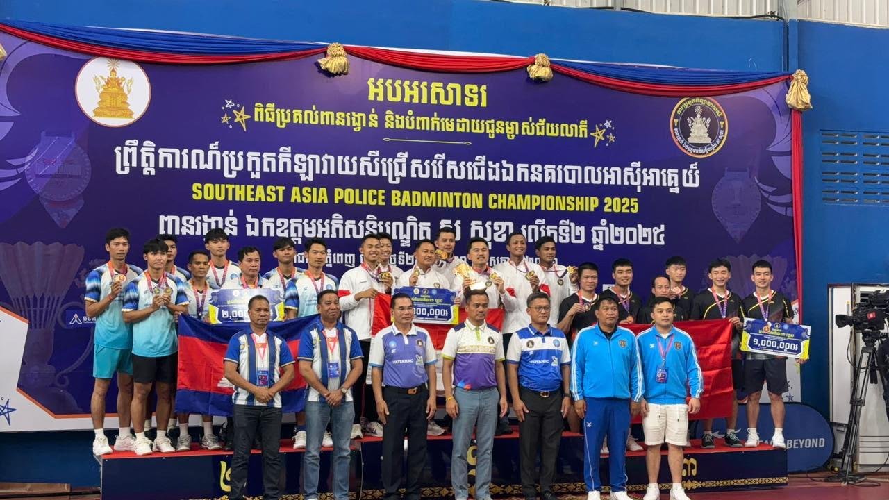 Tim Bulutangkis Polri berhasil meraih 4 medali emas dan 2 perak di SEA Police Badminton Championship di Kamboja.(Foto/Ist)
