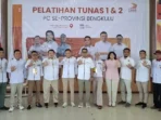 Ketua Dewan Pembina Tidar Prvinsi Bengkulu, Rachmat Riyanto foto berrsama pengurus Tidar Bengkulu Tengah usai membuka pelatihan Tunas 1 dan 2, diikuti kader Tidar 10 kabupaten dan kota di Bengkulu.(Foto/MC Benteng)
