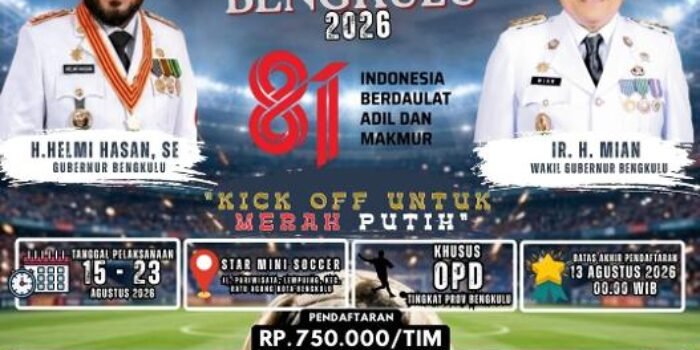 Tournamen Mini Soccer Piala Gubernur Bengkulu.(Foto/Ist)
