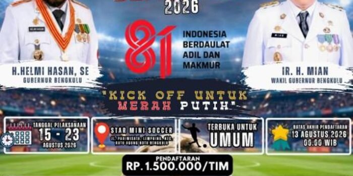 Tournamen Mini Soccer Piala Gubernur Bengkulu.(Foto/Ist)